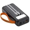Išorinė baterija POWER BANK DENMEN 30000mAh (4xUSB; 1xUSB-C) juoda