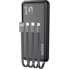 Dudao K6Pro Universal 10000mAh Power Bank su USB kabeliu, USB Type C, Lightning baltos spalvos (K6Pro-baltos spalvos)