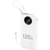 Dudao K13 10000mAh Powerbank su Built-in kabelis – baltos spalvos