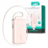 Joyroom JR-PR2L 10000mAh 35W išorinė baterija su integruotu ištraukiamu USB-C laidu ir USB-C virvele - Rožinė