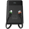 Nešiojamoji baterija Charmast W1202 PD3.0 3A 22,5W 10000 mAh su integruotais laidais USB C / Lightning juodas