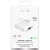 Puro 10000mAh 20W USB-C USB-A išorinė baterija su ekranu ir integruotu USB-C laidu - Baltas