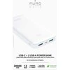 PURO Baltas Fast Charger Power Bank - Maitinimo bankas išmaniesiems telefonams ir planšetiniams kompiuteriams 20000 mAh, 2xUSB-A + 1xUSB-C (baltas)