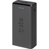 Power Bank 20.000 mAh Greitas įkrovimas, 2 USB By SBS Juodas