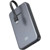 Powerbank 10000mAh Ugreen PB526 USB + USB-C, 20W, įmontuotas kabelis (pilka)