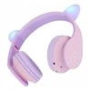 Ausinės vaikams su katės ausytėmis PowerLocus BT P2 Kids Cat Ears, violetinės spalvos