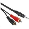 Kabelis PremiumCord Jack 3.5mm - RCA (Cinch) x2 3m juoda (kjqcin3)