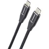 Kabelis USB PremiumCord PREMIUMCORD Kabelis USB-C M/M, 240W 480Mbps černý bavlněný oplet, 1,5m