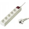 PREMIUMCORD Prailginimo laidas 230V 10m, 5 lizdai + jungiklis, baltas
