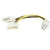 PremiumCord Molex x2 - PCIE 6 kontaktų, 0,15m, geltona (kn-9)