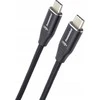 PremiumCord PREMIUMCORD kabelis USB-C M/M, 240W 480Mbps juoda medvilninė pynė, 2m