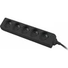 PREMIUMCORD prailginimo laidas 230V 3m 5 lizdai, juodas