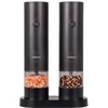 ELDOM ZMP5 BATTERY-POWERED PEPPER AND SALT GRINDER SET WITH STAND, Juodas
