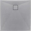 Kvadratinis granitinis dušo padėklas Deante Correo, Metallic pilkas, 90x90 cm