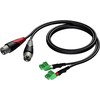 Procab Kabelis 2x XLR kištukas - 2x elektrinis kubas (3 poliai - 3,81 mm) 1m -CLA834/1