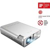 ASUS ZenBeam E2 mini LED projektorius, automatinio portreto režimas, 300 LED liumenų, WVGA (854 x 480), belaidė projekcija, lauko projektorius, įmontuota baterija, iki 4 valandų vaizdo atkūrimas, maitinimo blokas, USB Type-A, HDMI ®, 5 vatų garsiakalbis