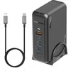 „Promate GaNPort-140W GaNFast™“ įkrovimo stotelė 140 W / USB-C PD 3.1 / QC3.0