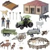 ProNice SET FARM ŪKININKO NAMAS TRAKTORIUS GYVŪNAI 2 ŪKININKŲ ĮRANKIAI PRIEDAI