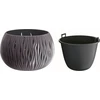Gėlių vazonas Prosperplast Sandy Bowl DSK290, plastikinis, pilkos spalvos.