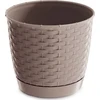 Prosperplast Dekoratyvinis gėlių vazonas Ratolla Round D25cm/H21.9cm šviesiai rudas
