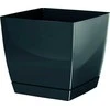 Prosperplast Dekoratyvinis gėlių vazonas su padėklu Coubi Square P 18x18x16.5cm plastik./grafito sp.
