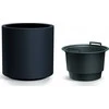 Prosperplast Doniczka mrozoodporna HEOS, Antracytowa, Z wkładem, Talpa 10 L, DBHER300