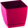 Prosperplast Dekoratyvinis gėlių vazonas su padėklu Coubi Square P 18x18x16.5cm plastik./grafito sp.