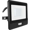 30W LED prožektorius V-TAC, juodu korpusu, 3000K, su judesio davikliu