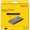 „Delock“ „DisplayPort KVM“ jungiklis, 8K, 30 Hz, su USB, 5 Gbps