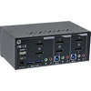 InLine® stalviršio KVM perjungiklis, 2 prievadų, dviejų monitorių DisplayPort 1.2, 4K, USB 3.0, garso