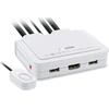 Przełącznik InLine® KVM Switch, 2-port, USB-C + HDMI to HDMI, 4K, with audio, integrated cable