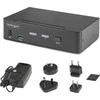 StarTech.com 2 prievadų „DisplayPort KVM“ jungiklis, 8K 60Hz / 4K 144Hz, vienas ekranas, DP 1.4, 2 USB 3.0 prievadai, 4 USB 2.0 HID prievadai, mygtukų ir karštųjų klavišų perjungimas, suderinamas su TAA – nepriklausomas nuo OS, metalinis korpusas (D86A2-2-PORT-8K-KVM) – KVM / garso / USB jungiklis