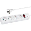 Blow PR-470WSP/USB tinklo ilgintuvas 4 lizdai+USB su įžeminimu+jungiklis 5m Baltas 3x1.5mm
