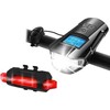 LTC PS Dviračių rinkinys su skaitikliu, 1 x LED SMD 10 W, 1000 lm + 5 x LED SMD 50 lm, 1200 / 300 mAh akumuliatorius, ragas, Micro USB.