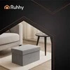 Pilkas audinio pufas 76x38x38cm Ruhhy 26131