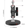 Puluz Magnetinis laikiklis 17 kg Magnetinis tvirtinimas „Magic Arm“ 360° sukimasis 1/4 colio sriegis / Pu1083b