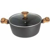 Daugiasluoksnis puodas 28 cm su dangčiu Bergner Bg-56038, medžio anglies spalvos