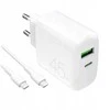 Puro „Daily Prolite“ 45 W USB-C USB-A maitinimo įkroviklis su USB-C laidu – Baltas