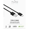 Puro Elektrik Puro Baltas USB-A USB-C Cable 1m - Juodas