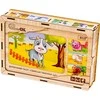 PuzzleOK medinė dėlionė 4 viename ūkinių gyvūnų galvosūkių rinkinys Farm