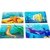 PuzzleOK medinė dėlionė 4in1 jūros gyvūnai vandens dėlionės rinkinys