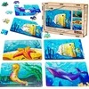 PuzzleOK medinė dėlionė 4in1 jūros gyvūnai vandens dėlionės rinkinys