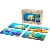 PuzzleOK medinė dėlionė 4in1 jūros gyvūnai vandens dėlionės rinkinys