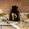 Q Workshop Pathfinder Veliūrinis Kauliukų Maišelis Juodos Ir Auksinės Spalvos