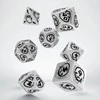Q Workshop Dragons Rpg Kauliukų Rinkinys Baltos Ir Juodos Spalvos