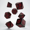 Q Workshop Dragons RPG Kauliukų Rinkinys Juodos Ir Raudonos Spalvų
