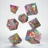 Q WORKSHOP Graffiti stalo RPG kauliukų rinkinys, 7 vnt – spalvoti full art