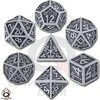 Q Workshop Dwarven Kauliukų Rinkinys Pilkos Ir Juodos Spalvos