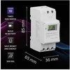 „Qoltec Elektroninis TIMER“ laikmatis DIN bėgeliui su įmontuota baterija | 7 dienų tvarkaraštis | 16 programų
