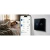 Qoltec 52712 išmanusis 2 kanalų šviesos jungiklis | Wi-Fi | Laikmatis | Tuya | Smart Life | Grūdintas stiklas | Juodas